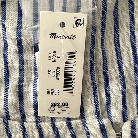 Madewell Blue and White Striped Tank Top - Picture 3 of 4